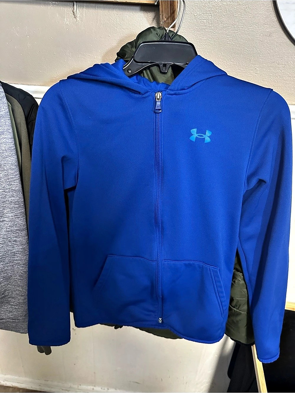Under Armour Boys Full-Zip Hoodie Blue Youth Large